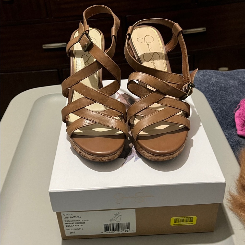 Jessica Simpson Tan Strappy Sandals